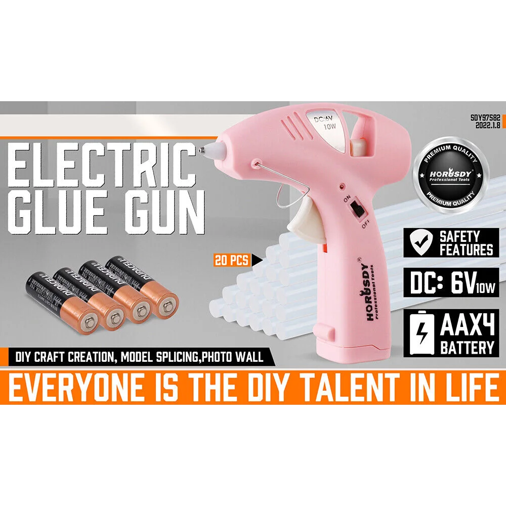 Cordless Hot Glue Gun DIY Craft Repair Tool 20 Glue Sticks