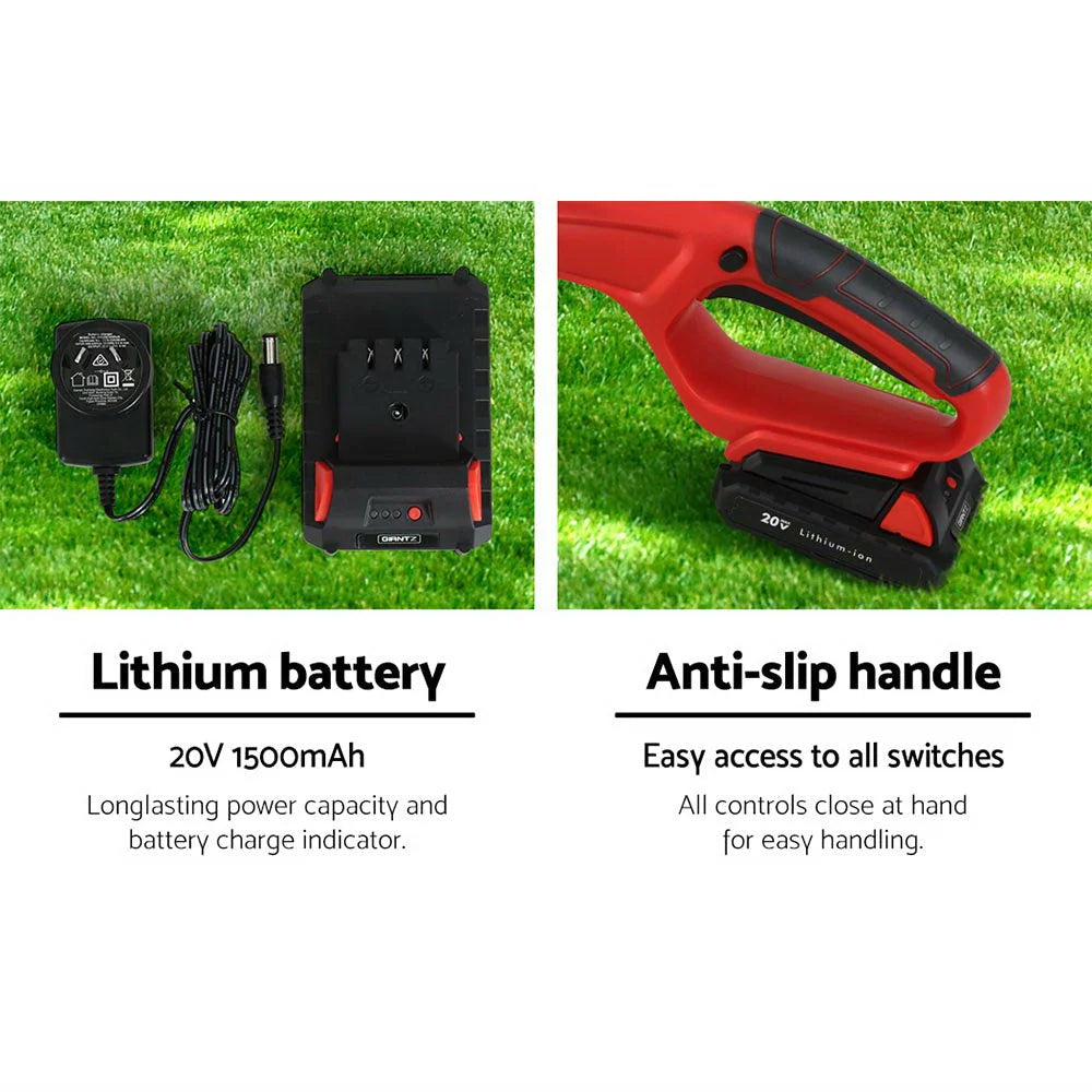 Cordless pole chain with saw trimmer battery reach giantz