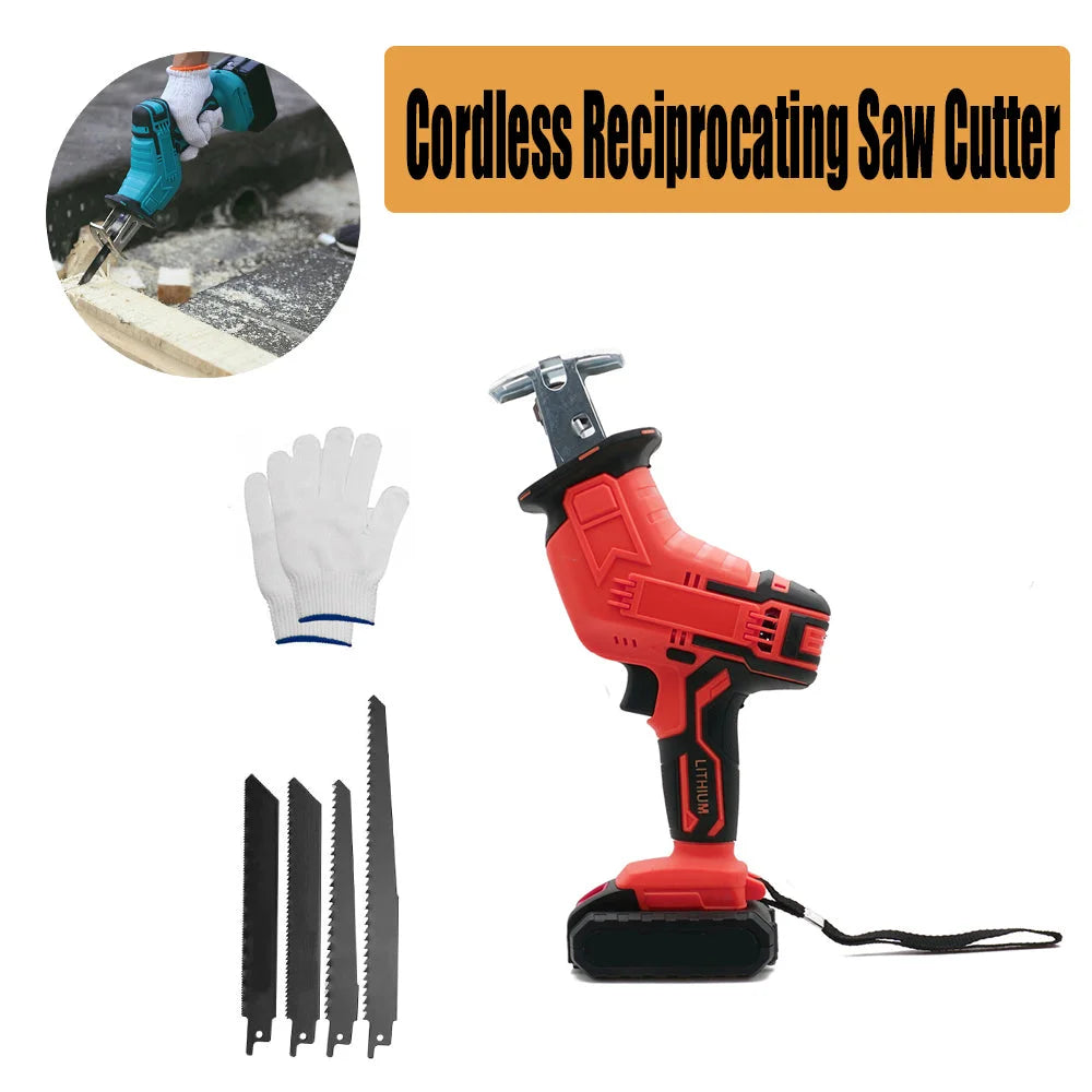 Cordless Reciprocating Saw Cutter Red w+ Blades for Makita