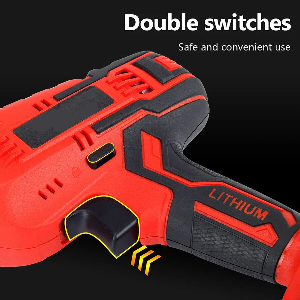 Red deep cycle battery with carry handle and positive negative posts