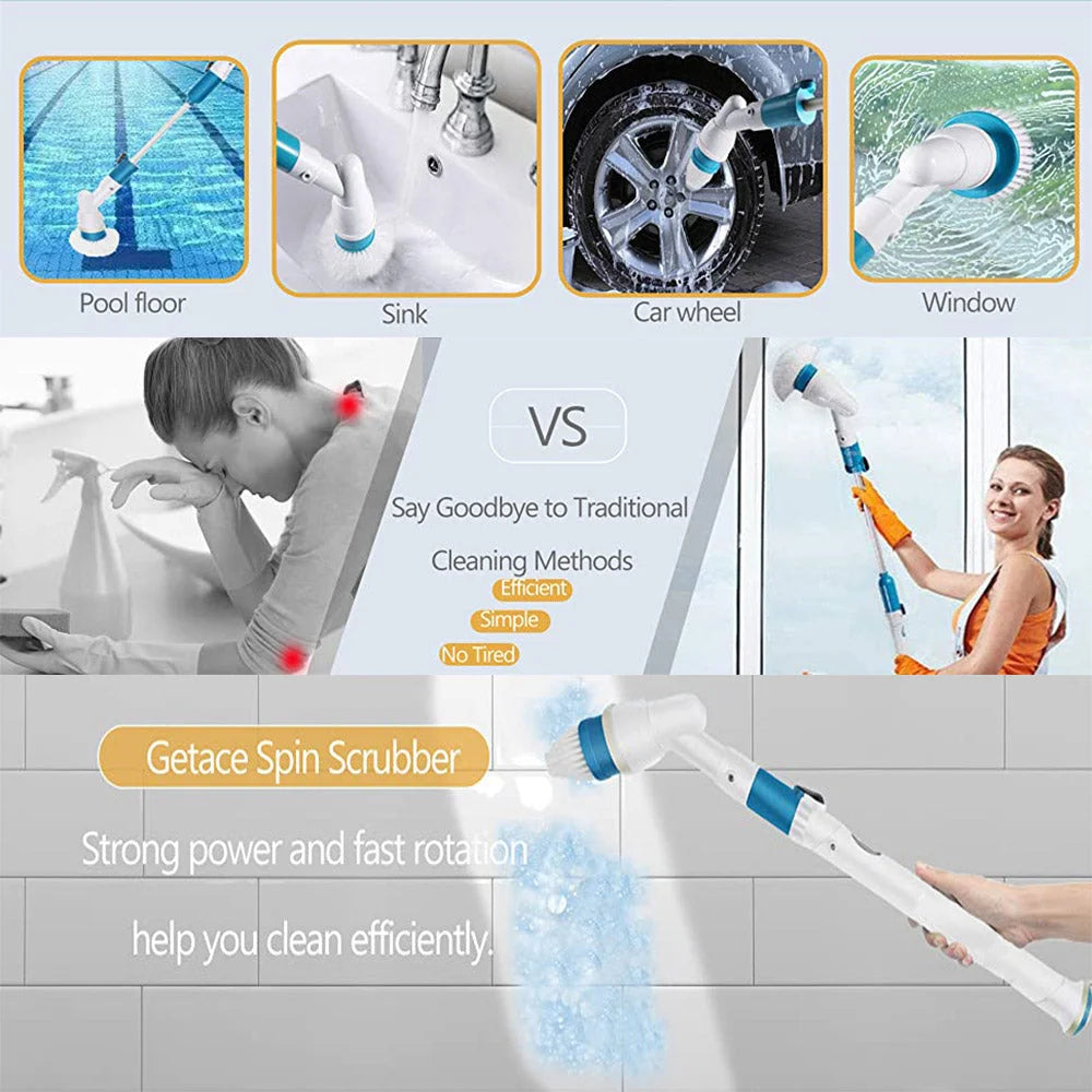 Cordless Scrubber Super Power Turbo Scrub Clean Brush