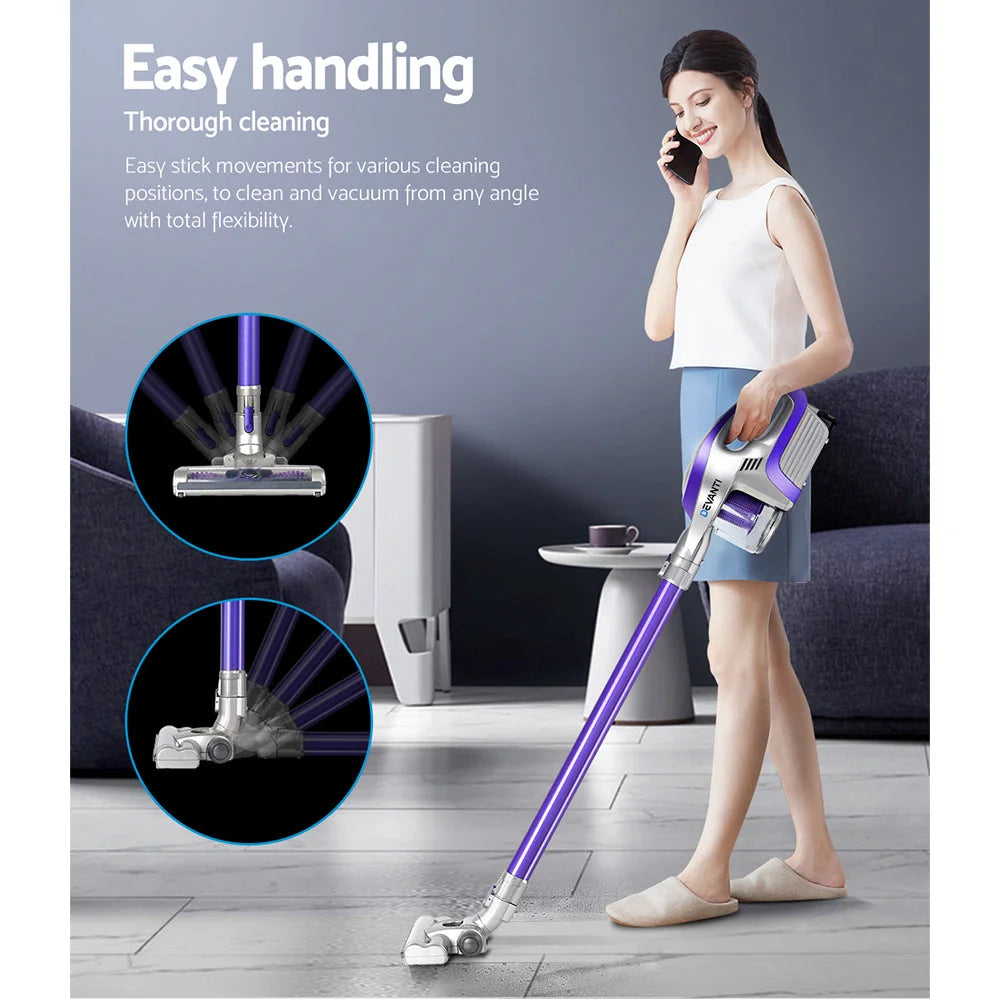 Cordless Stick Vacuum Cleaner - Purple & Grey - Vacuum