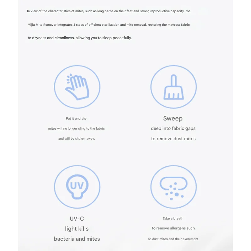 Cordless UV-C Dust Mite Vacuum - Lightweight Handheld