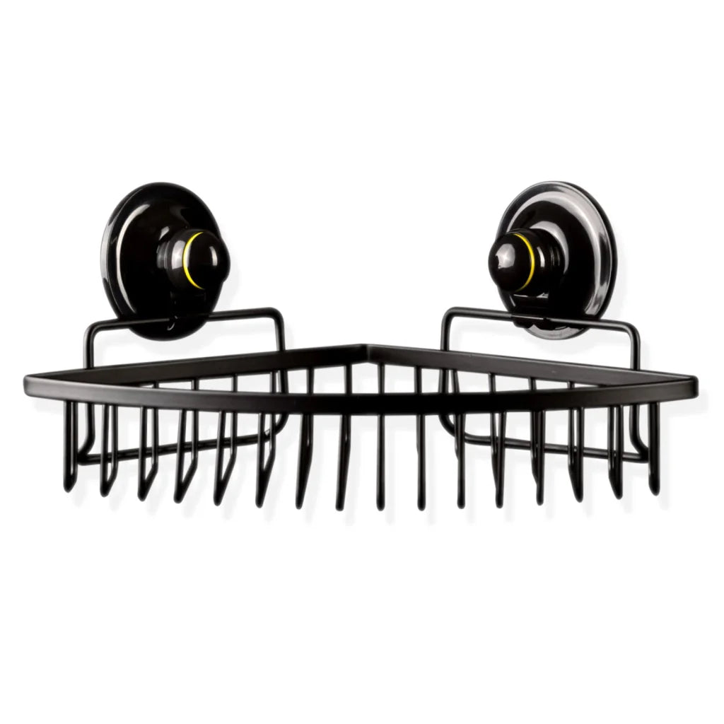 Corner Basket Removable Suction - Medium Black - Home &