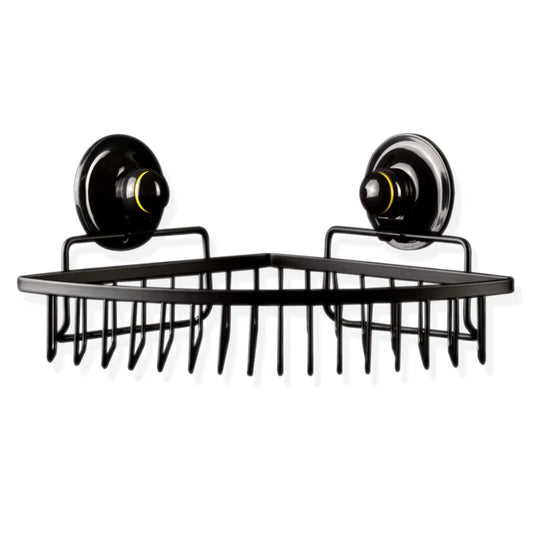 Corner Basket Removable Suction - Medium Black - Home &