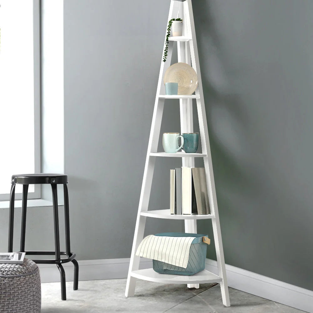 Corner Ladder Display Shelf 5-Tier Home Storage Plant Stand