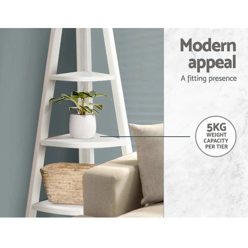 Corner Ladder Display Shelf 5-Tier Home Storage Plant Stand