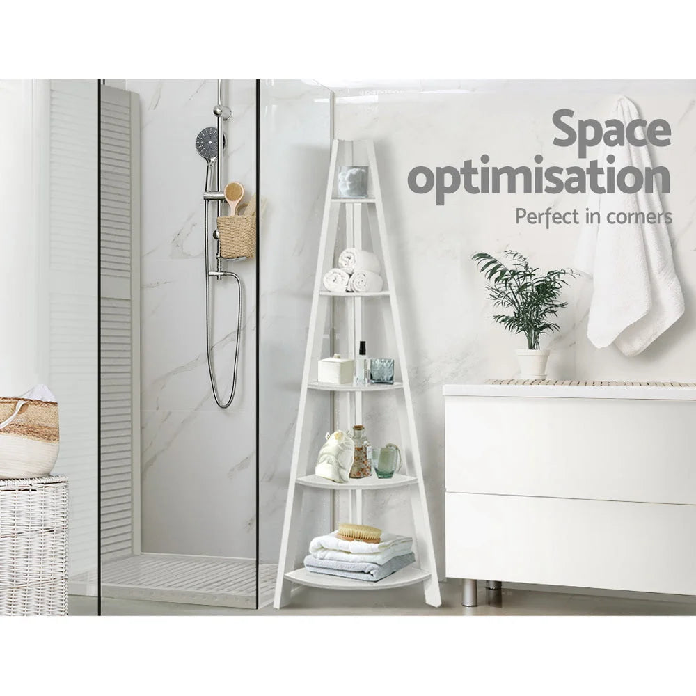 Corner Ladder Display Shelf 5-Tier Home Storage Plant Stand