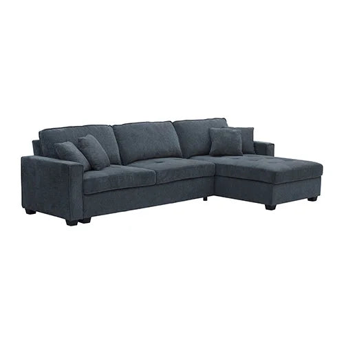 Corner Sofa Chaise Polyester Fabric Multilayer Two Pillows