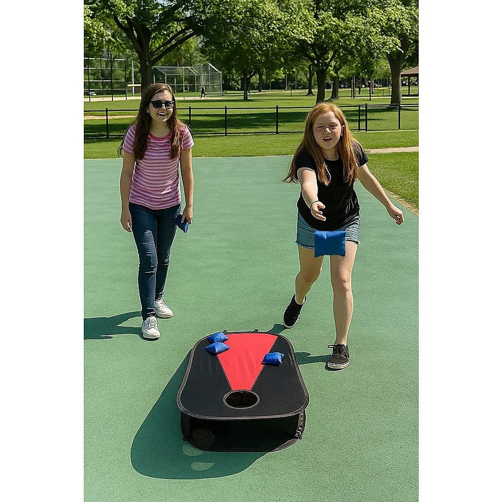 Cornhole Boards Collapsible Portable Set with 8 Bean Bags
