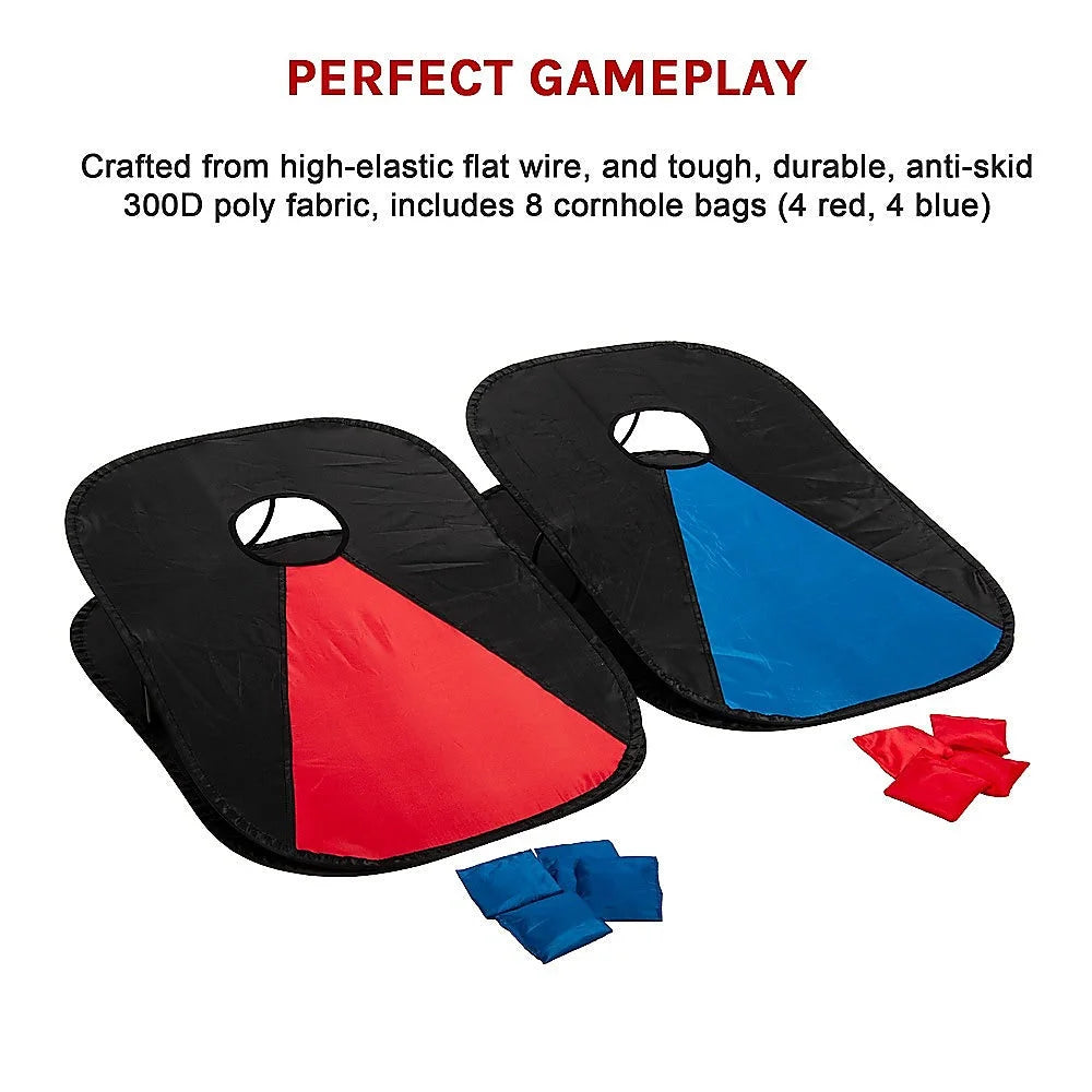 Cornhole Boards Collapsible Portable Set with 8 Bean Bags