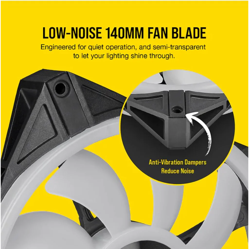 CORSAIR QL140 RGB Dual Fan Kit - Lighting Node Core iCUE
