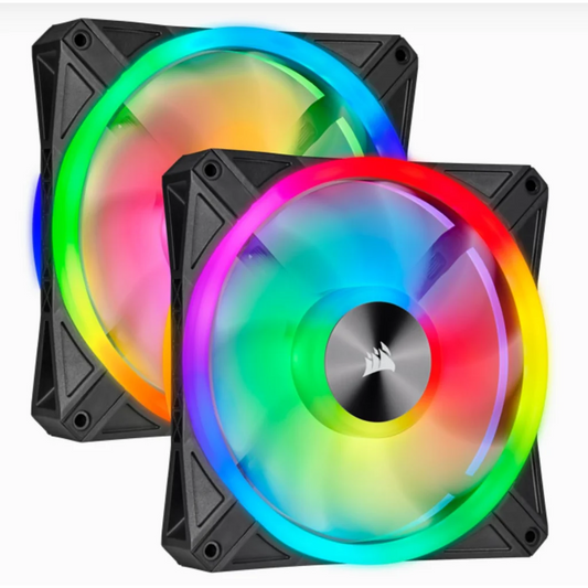 CORSAIR QL140 RGB Dual Fan Kit - Lighting Node Core iCUE