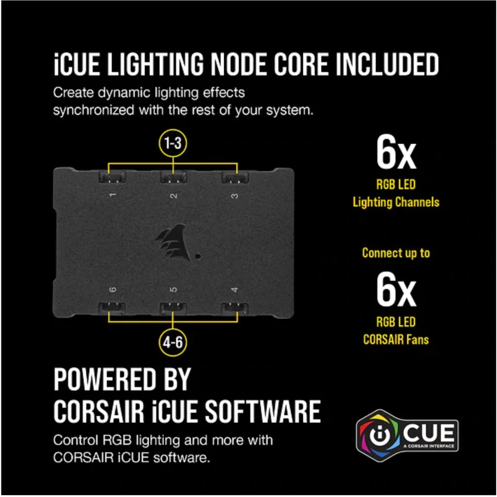 CORSAIR QL140 RGB Dual Fan Kit - Lighting Node Core iCUE