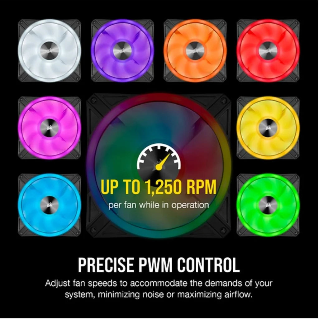 CORSAIR QL140 RGB Dual Fan Kit - Lighting Node Core iCUE