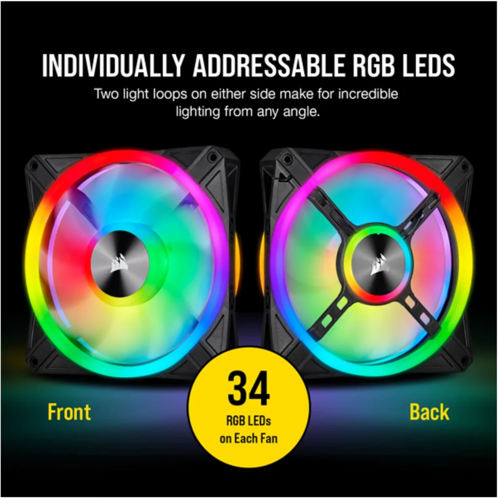 CORSAIR QL140 RGB Dual Fan Kit - Lighting Node Core iCUE