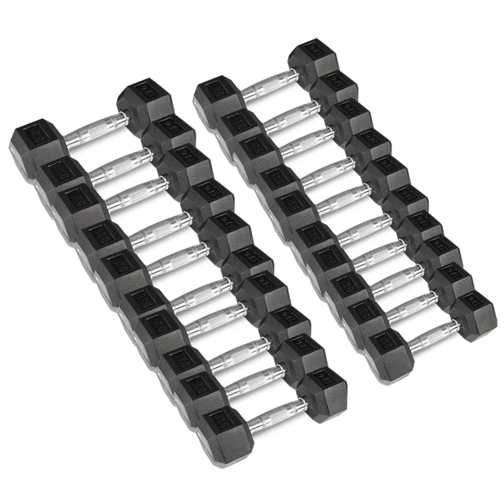 CORTEX 110kg Hex Fixed Dumbbell Set (1-10kg Pairs) - Sports