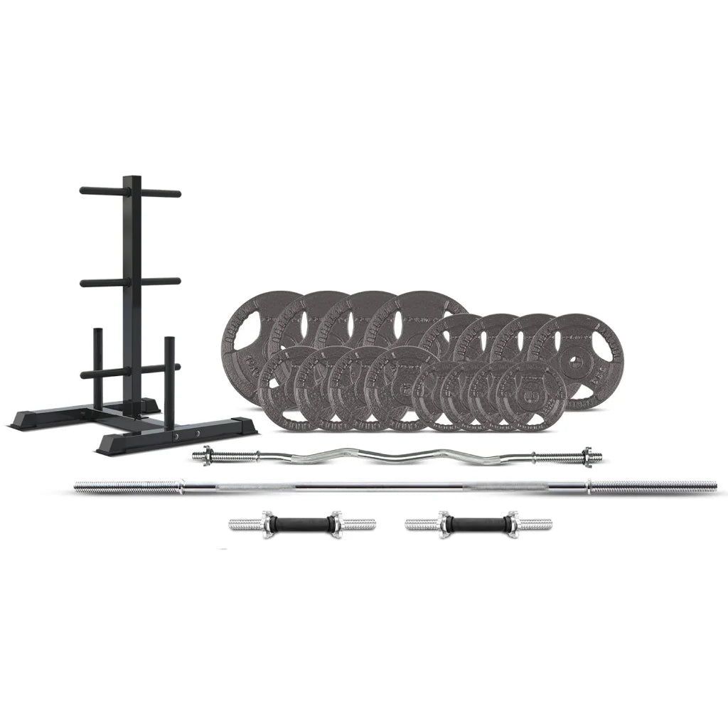 CORTEX 90kg Tri-Grip Standard Barbell Weight Set