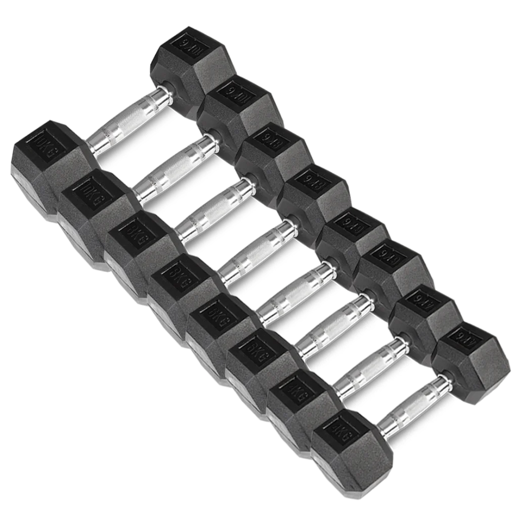 CORTEX Hex Dumbbell 56kg Set with Stand (4 6 8 10kg Pairs)