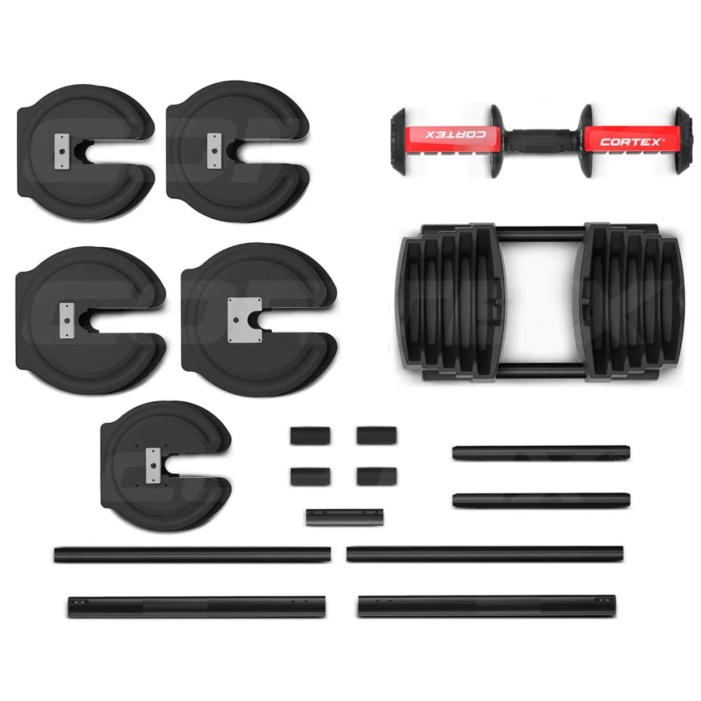 CORTEX Revolock V2 40kg Adjustable Steel Dumbbell Barbell