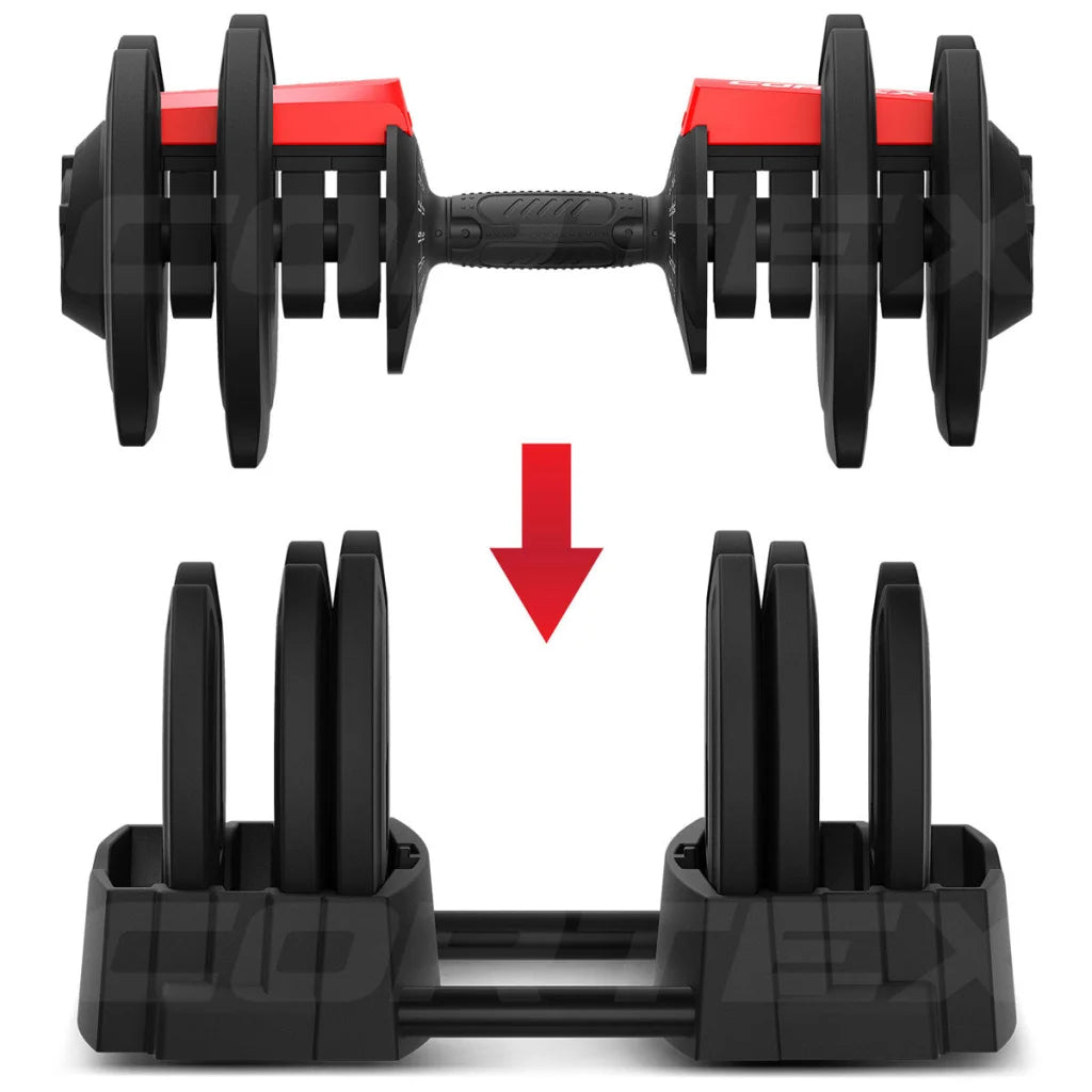 CORTEX Revolock V2 40kg Adjustable Steel Dumbbell Barbell