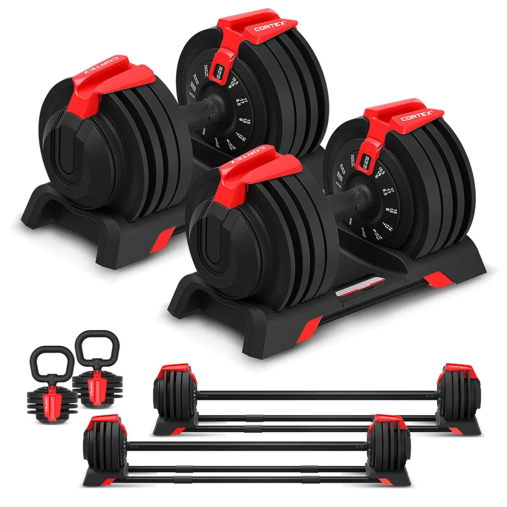 CORTEX Revolock V2 48kg Adjustable Dumbbell + Barbell