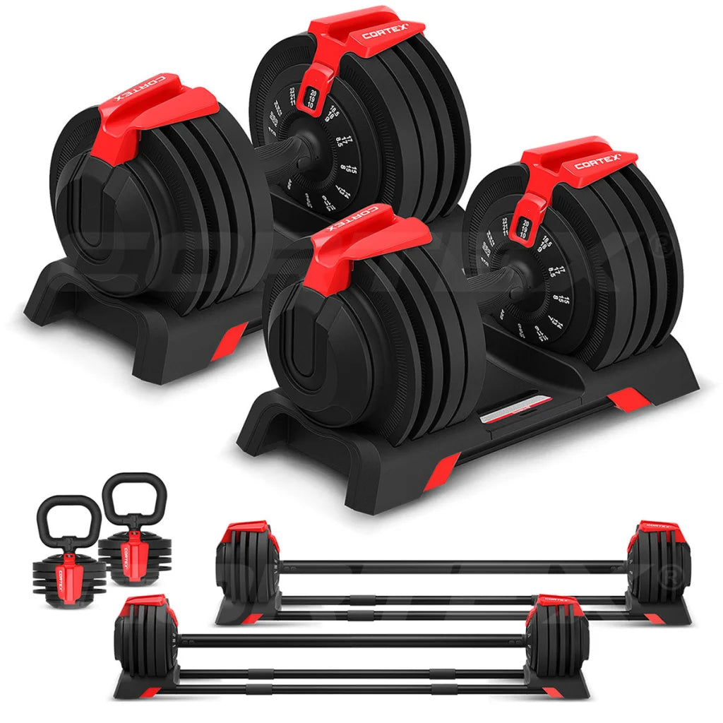CORTEX Revolock V2 48kg Pair Set Adjustable Steel Dumbbell