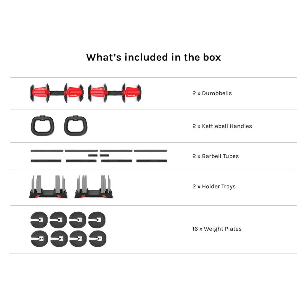 CORTEX Revolock V2 48kg Pair Set Adjustable Steel Dumbbell