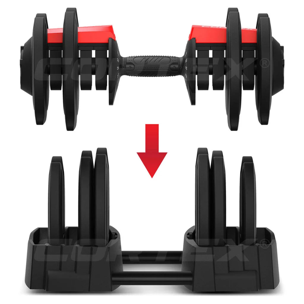 CORTEX Revolock V2 80kg Pair Set Adjustable Steel Dumbbell