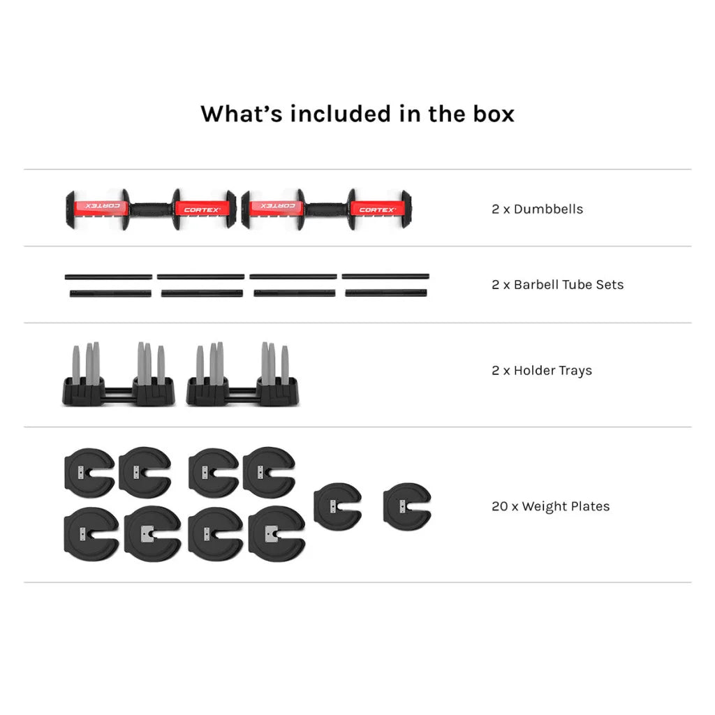 CORTEX Revolock V2 80kg Pair Set Adjustable Steel Dumbbell