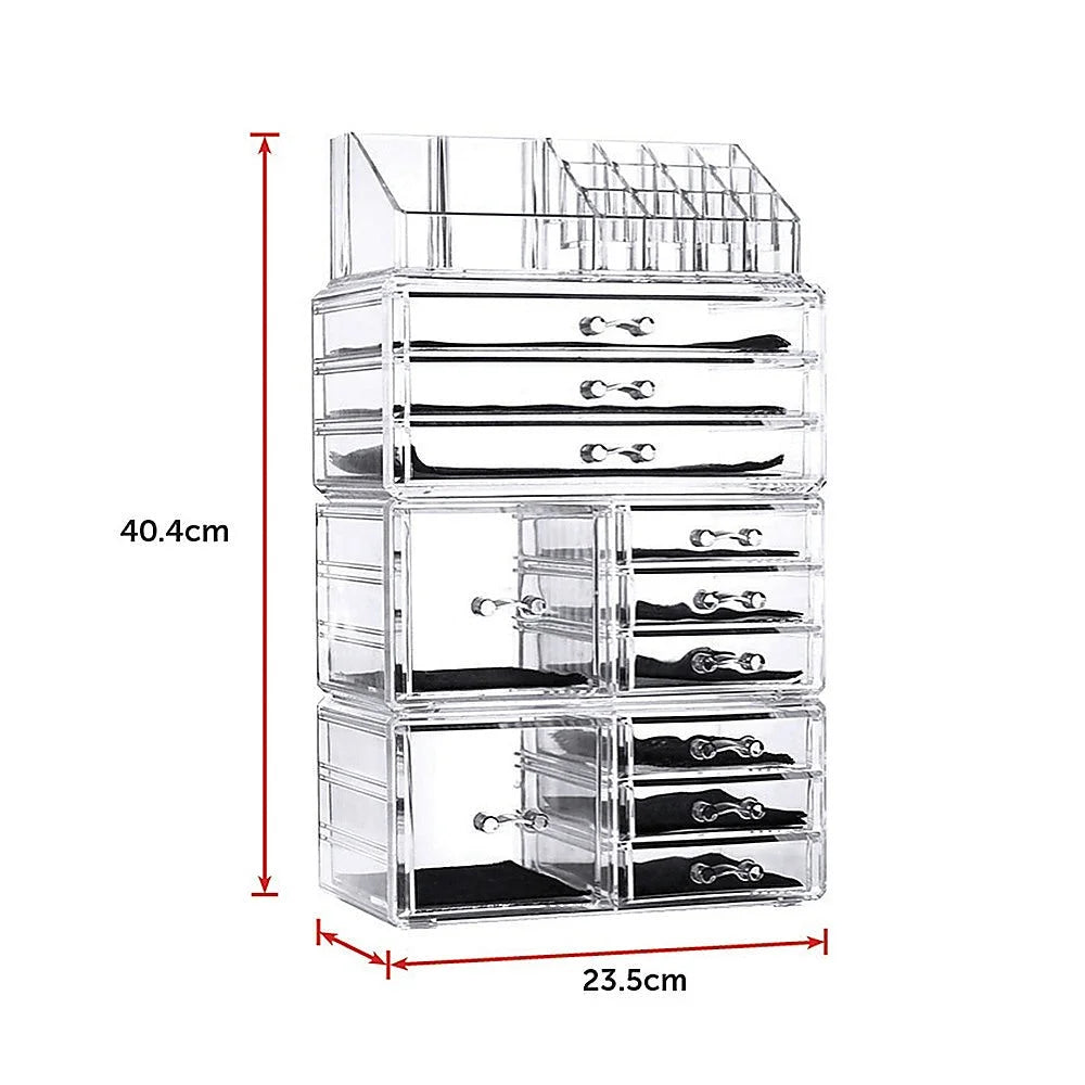 Cosmetic Organizer 11 Drawers Clear Acrylic Tower