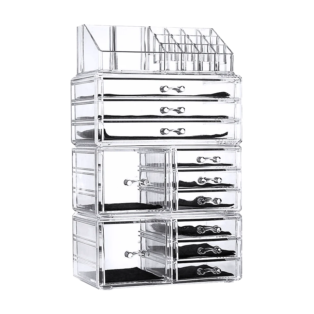 Cosmetic Organizer 11 Drawers Clear Acrylic Tower