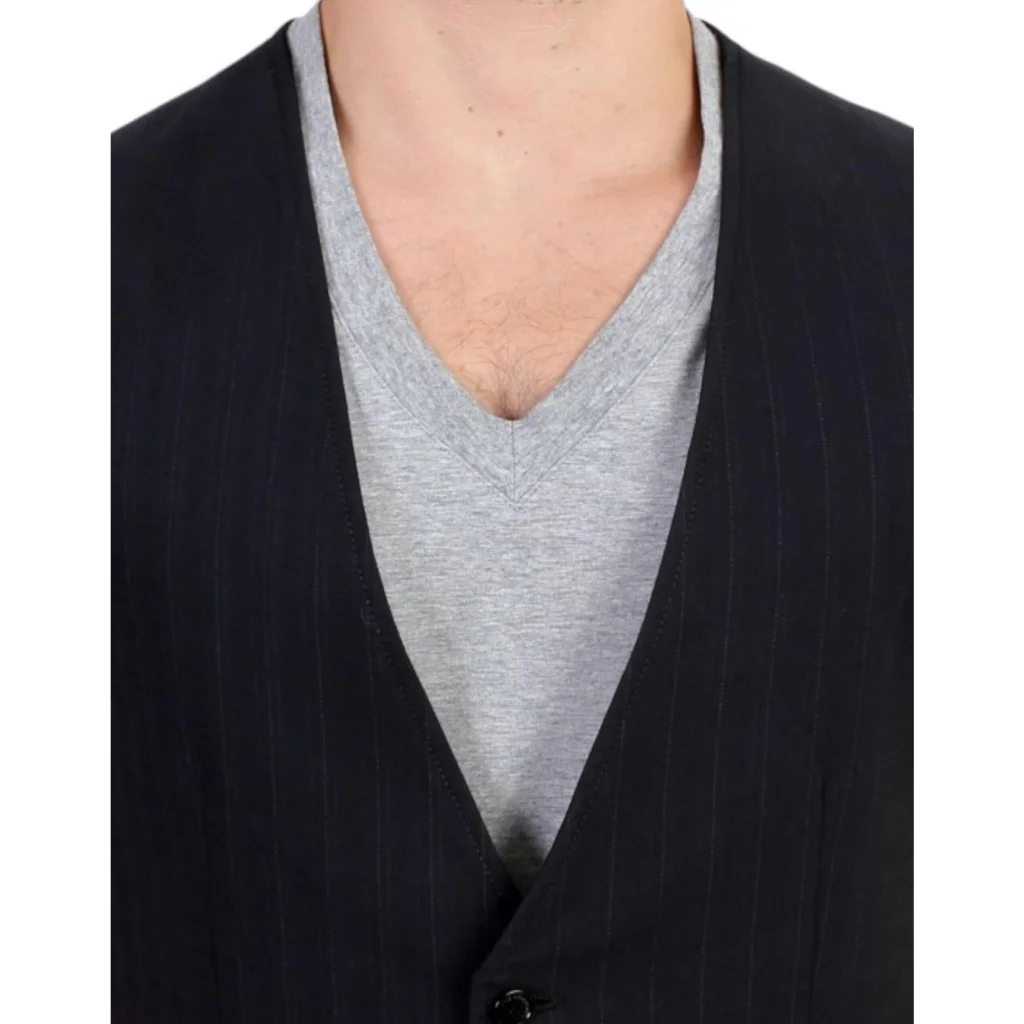 Costume National CNC Black Striped Casual Vest 48 IT Men
