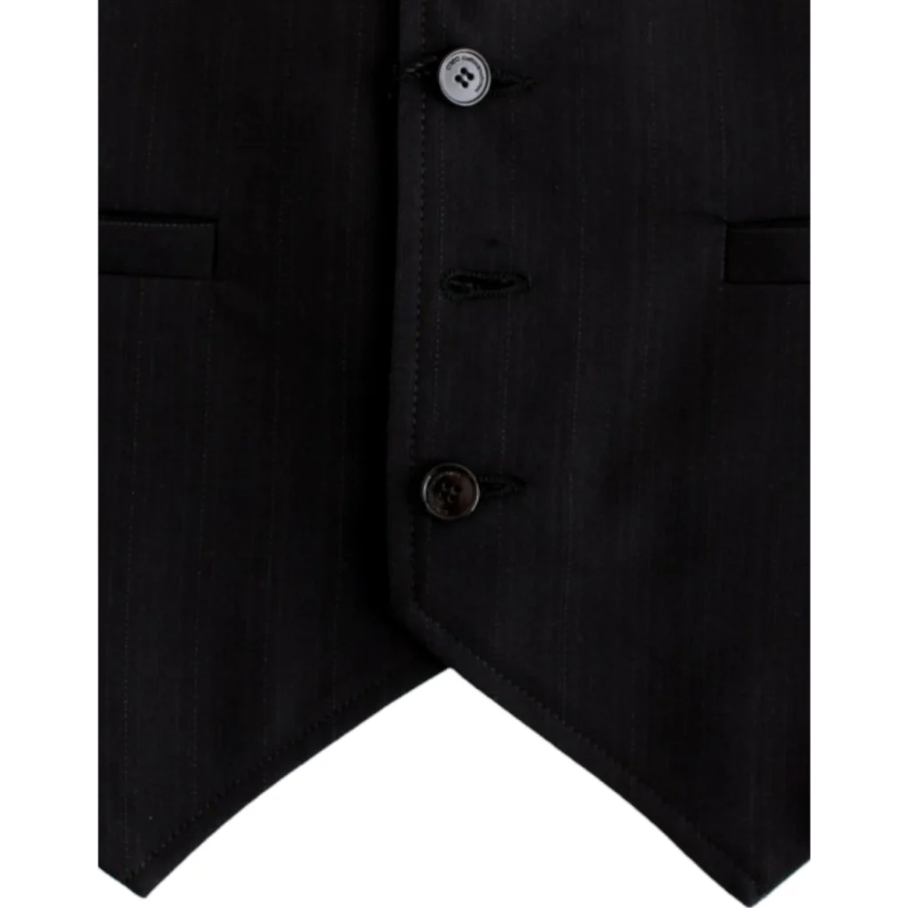 Costume National CNC Black Striped Casual Vest 48 IT Men