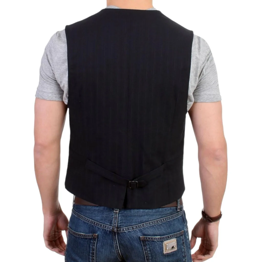 Costume National CNC Black Striped Casual Vest 48 IT Men