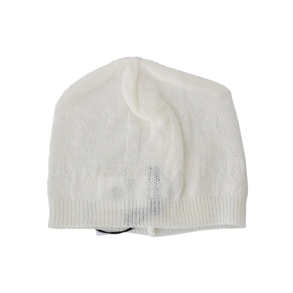 Costume National Men’s Beanie White Wool Blend Branded Hat