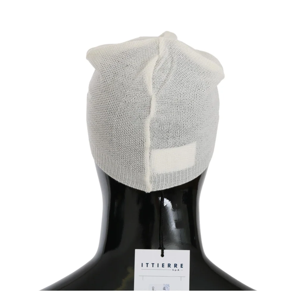 Costume National Men’s Beanie White Wool Blend Branded Hat