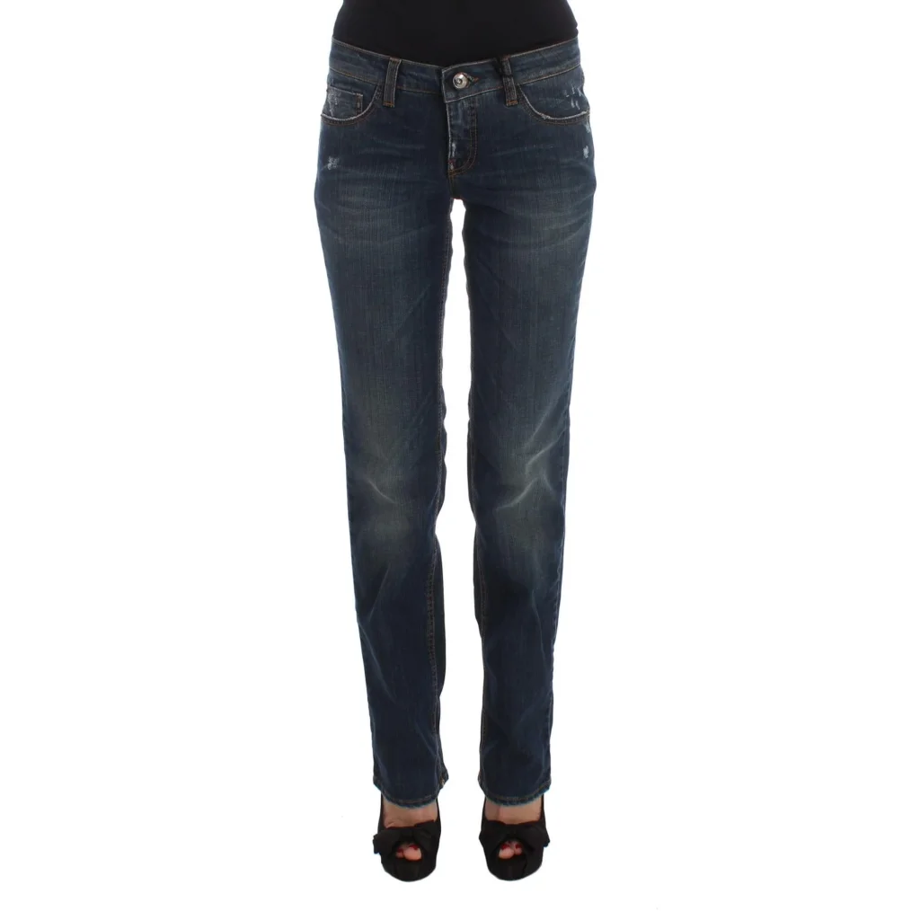Costume National Women’s Blue Cotton Blend Bootcut Jeans