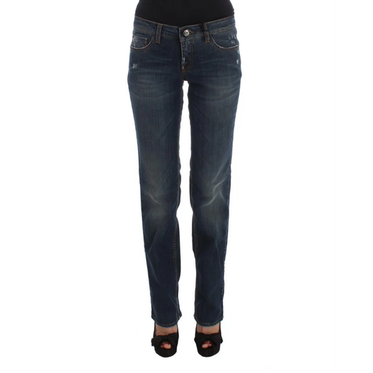 Costume National Women’s Blue Cotton Blend Bootcut Jeans