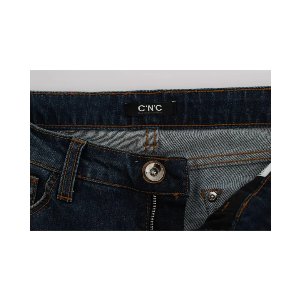 Costume National Women’s Blue Cotton Blend Bootcut Jeans