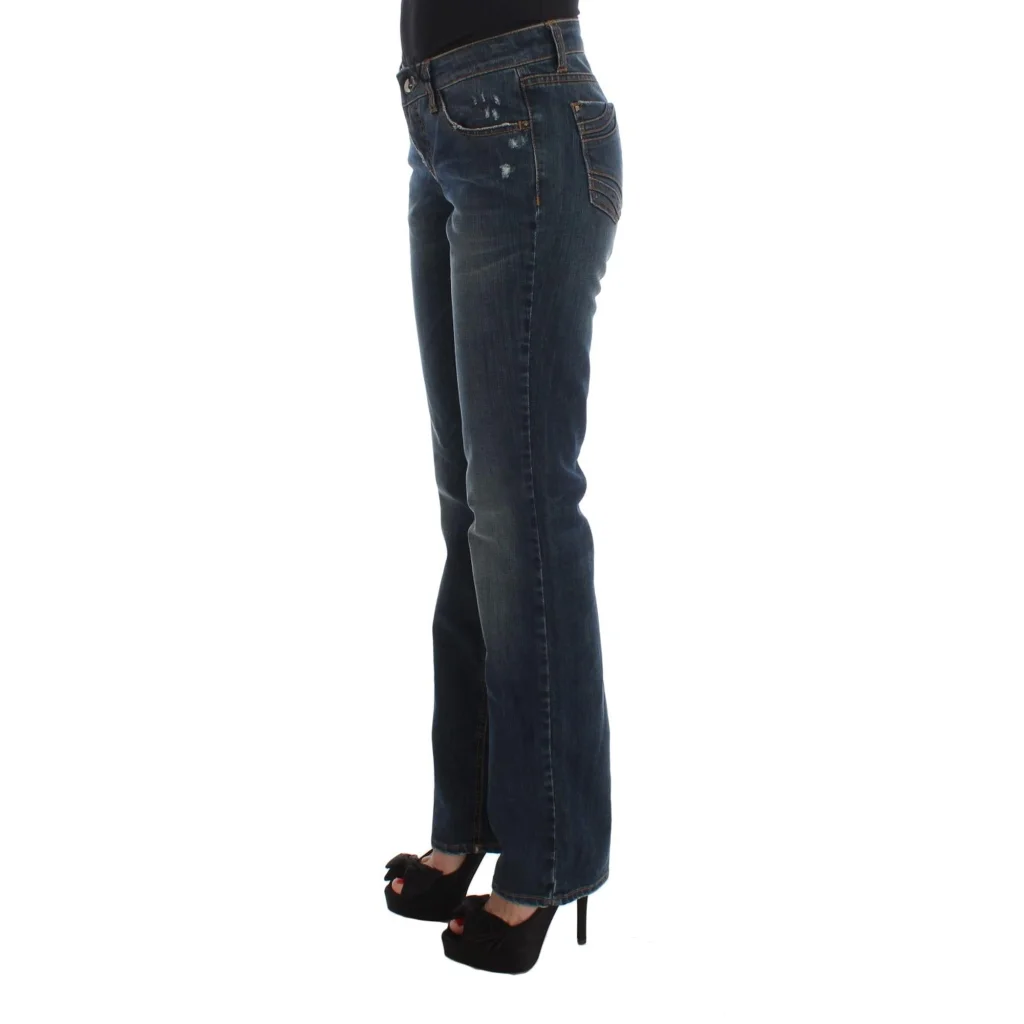 Costume National Women’s Blue Cotton Blend Bootcut Jeans