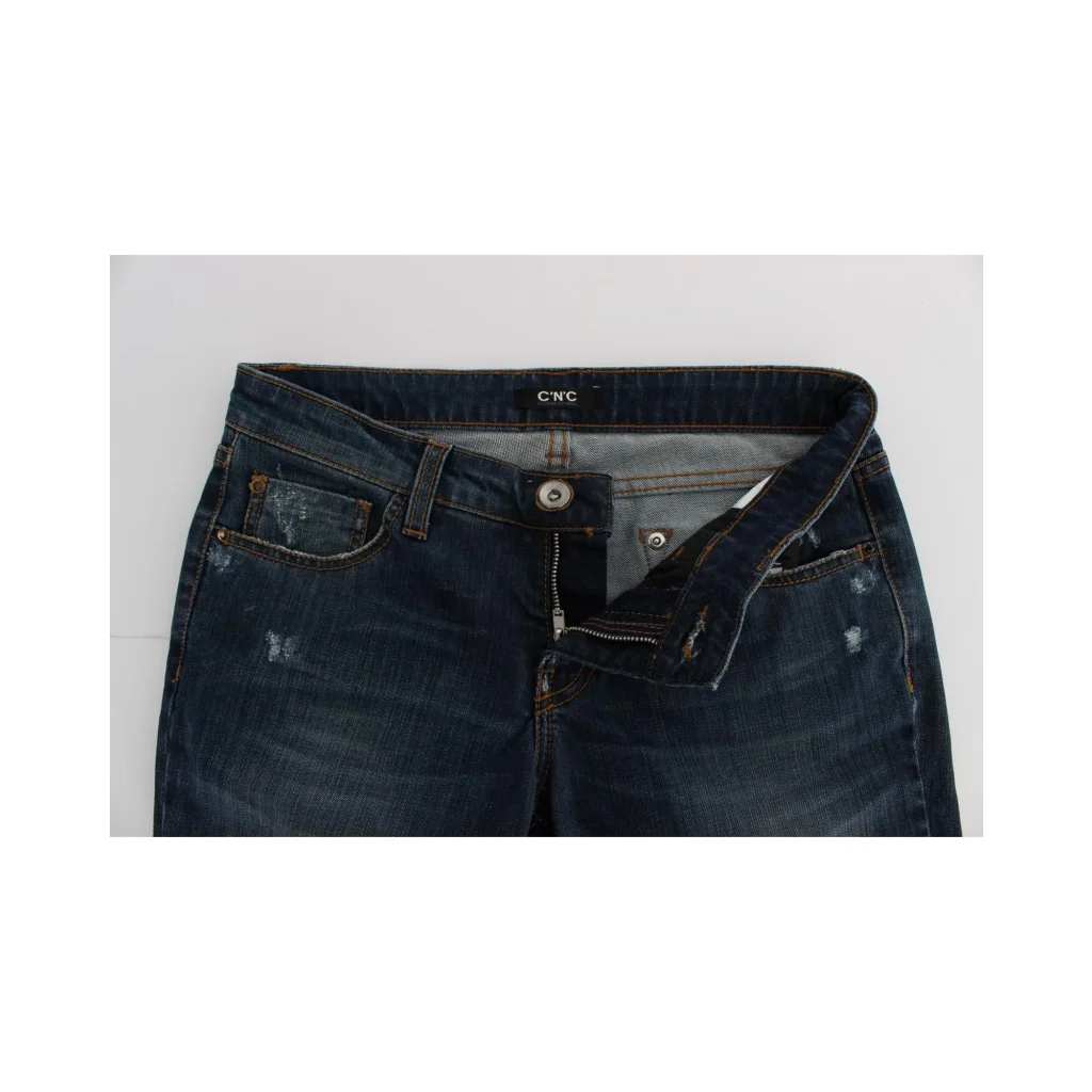 Costume National Women’s Blue Cotton Blend Bootcut Jeans