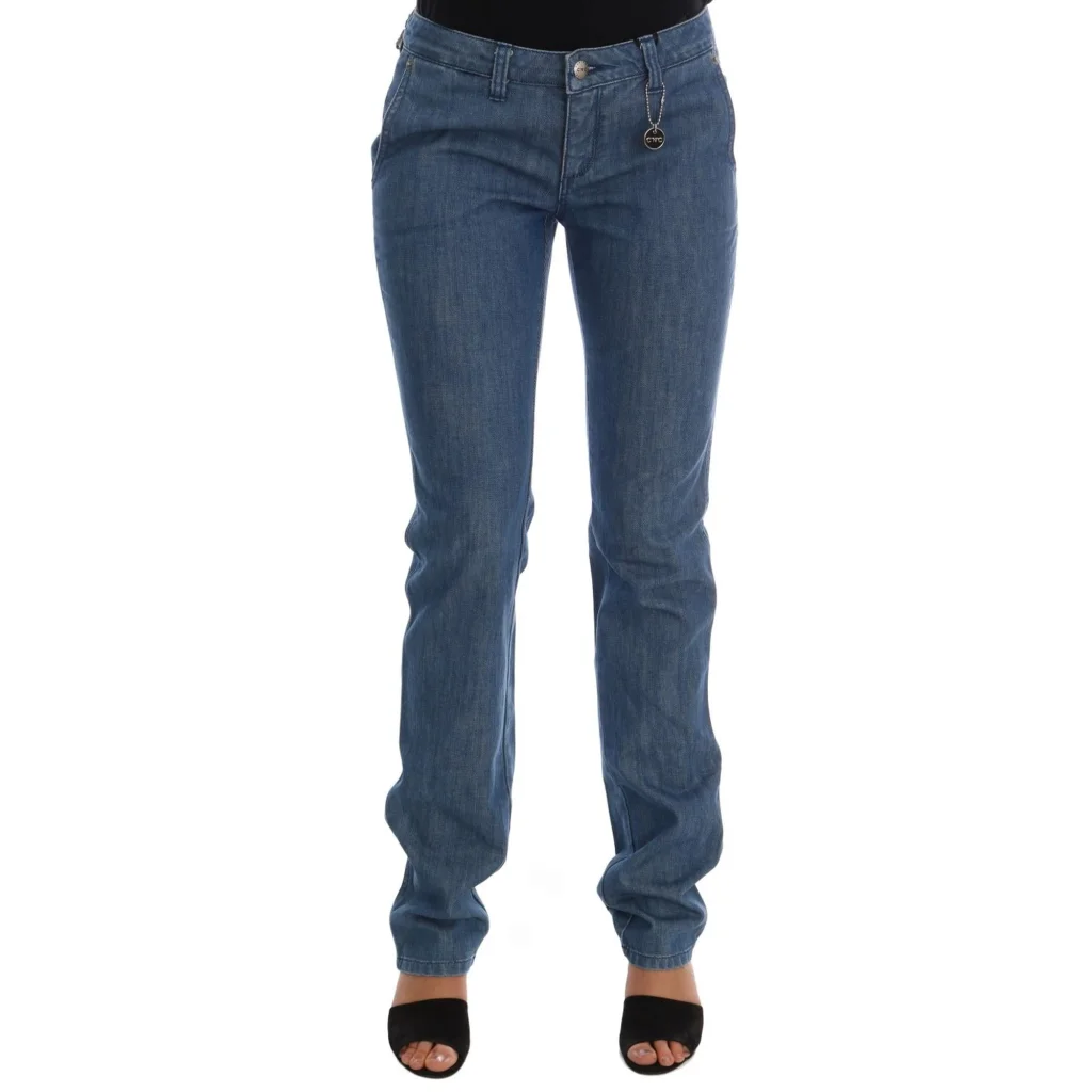 Costume National Women’s Blue Wash Cotton Slim Denim Jeans