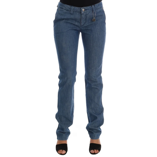 Costume National Women’s Blue Wash Cotton Slim Denim Jeans