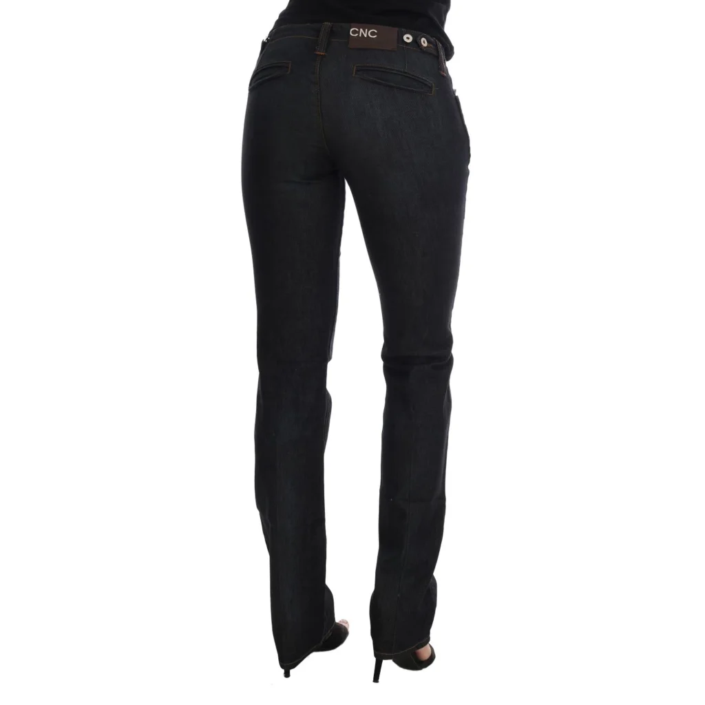 Costume National Women’s Dark Blue Cotton Slim Fit Jeans