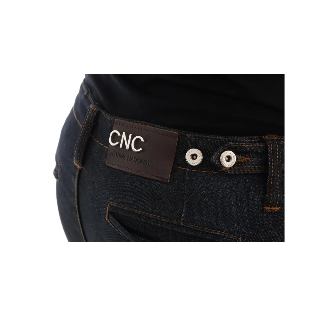 Costume National Women’s Dark Blue Cotton Slim Fit Jeans