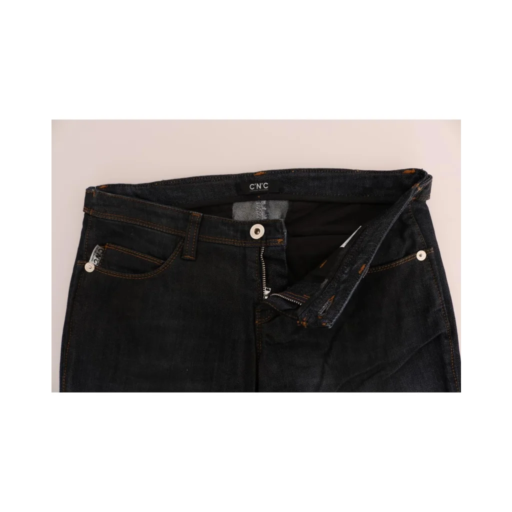 Costume National Women’s Dark Blue Cotton Slim Fit Jeans