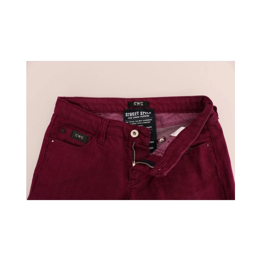 Costume National Women’s Red Wash Cotton Stretch Denim