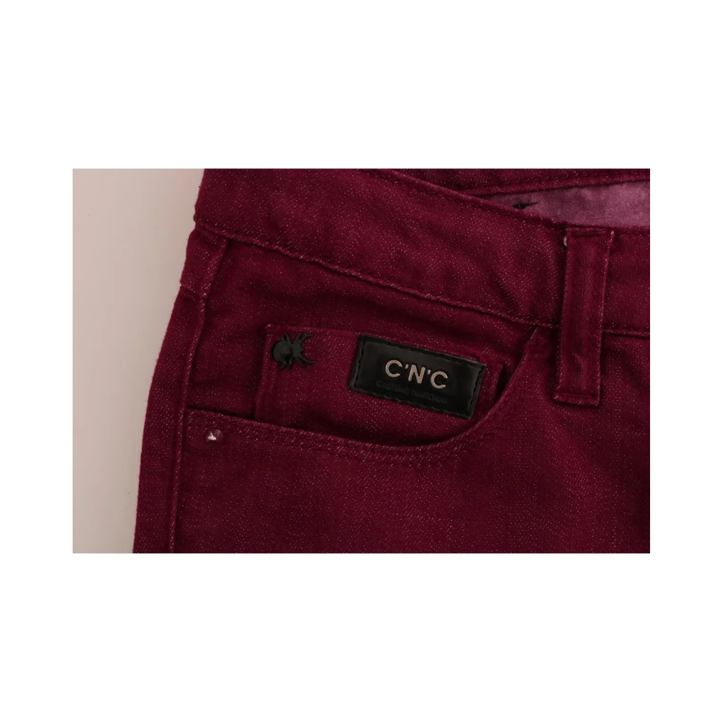 Costume National Women’s Red Wash Cotton Stretch Denim