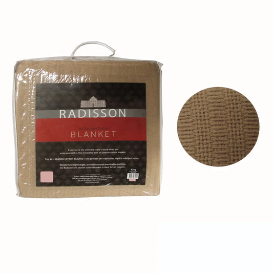 Cotton Blanket Radisson All Season Latte Single - Home &